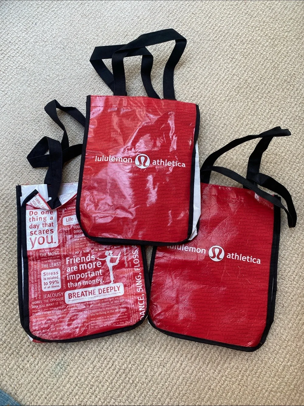 Set of 3 Lululemon Small Reusable Tote Bags
